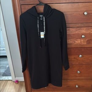 DKNY Black Hoodie Dress